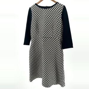 Weekend Max Mara Black Cream Butterfly Jacquard Shift Dress